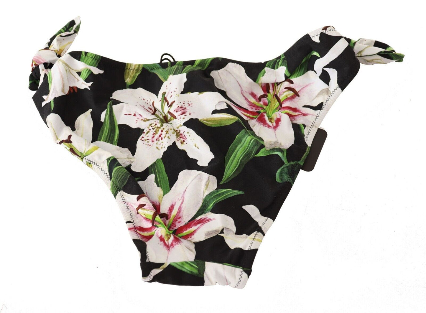 Bikini Bottom Black Lily Print Swimsuit Swimwear-Dolce & Gabbana-LabelTerrace.com