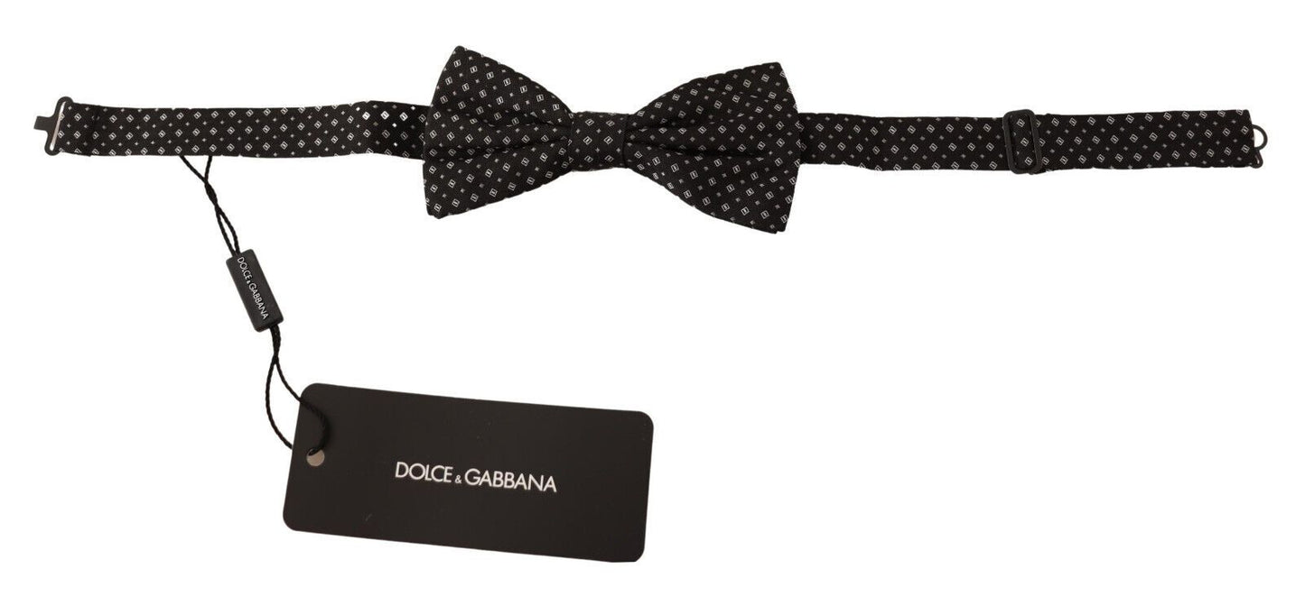 Black 100% Silk Adjustable Neck Papillon Tie-Dolce & Gabbana-LabelTerrace.com