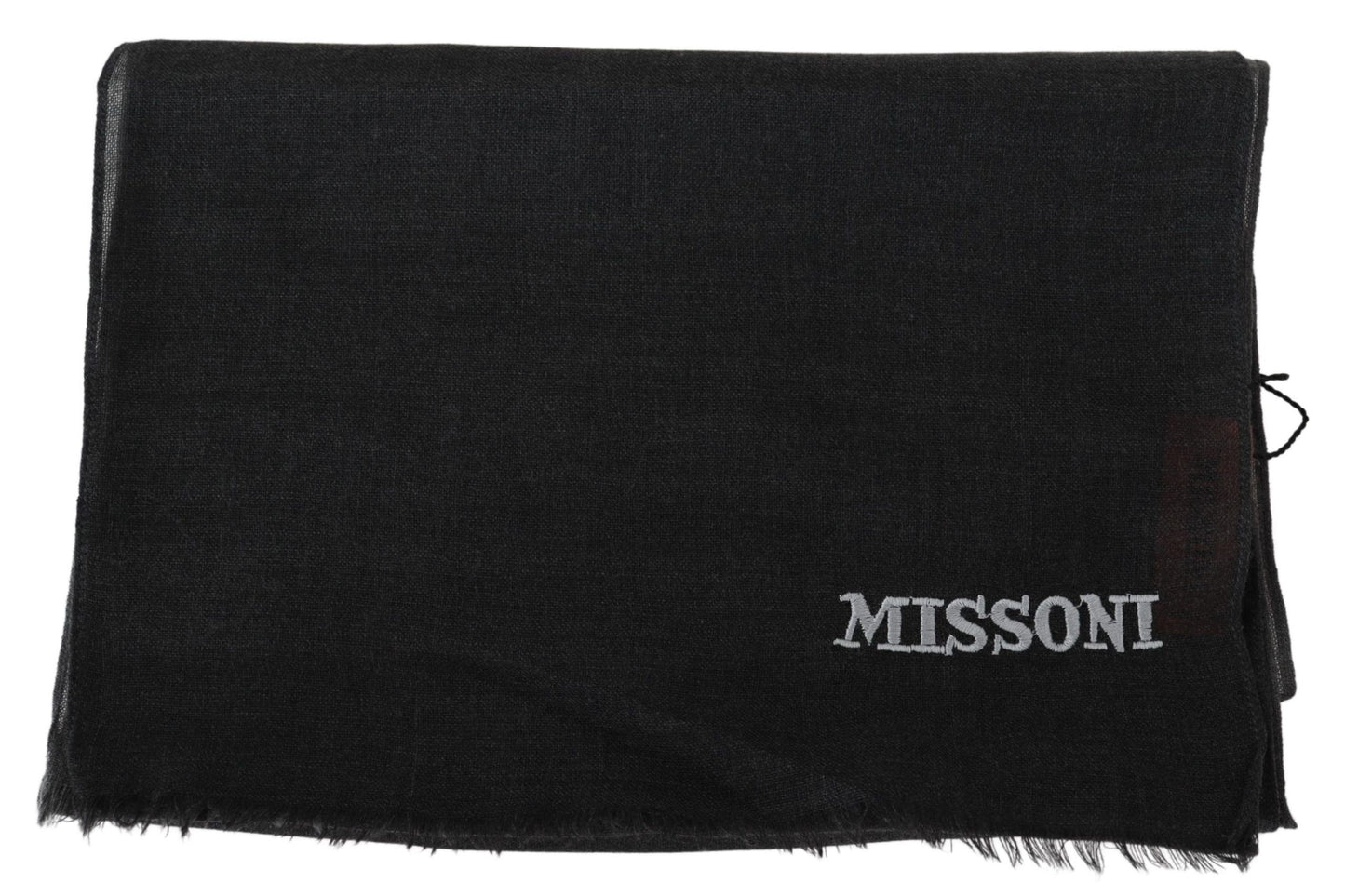 Black 100% Wool Unisex Neck Wrap Scarf-Missoni-LabelTerrace.com