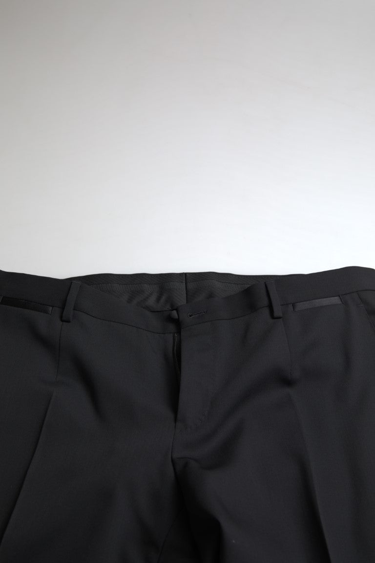Black 2 Piece Single Breasted MARTINI Suit-Dolce & Gabbana-LabelTerrace.com