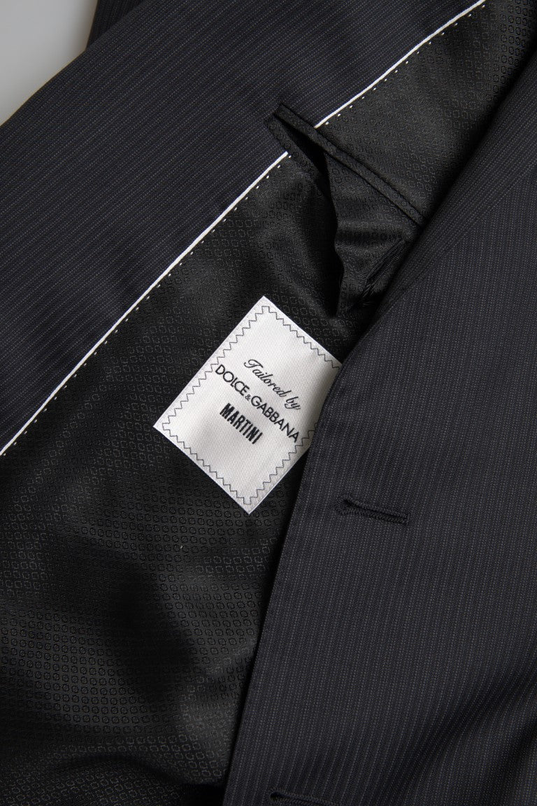 Black 2 Piece Single Breasted MARTINI Suit-Dolce & Gabbana-LabelTerrace.com