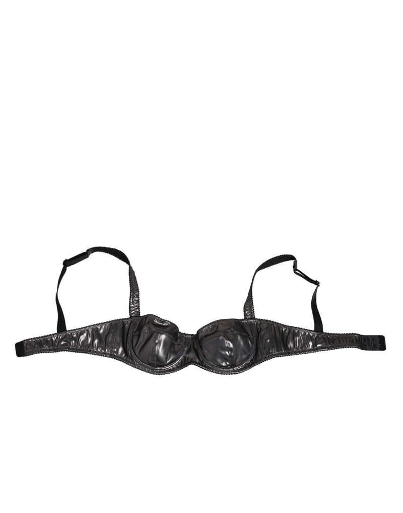 Black Acetate Stretch Balconette Bra Underwear-Dolce & Gabbana-LabelTerrace.com