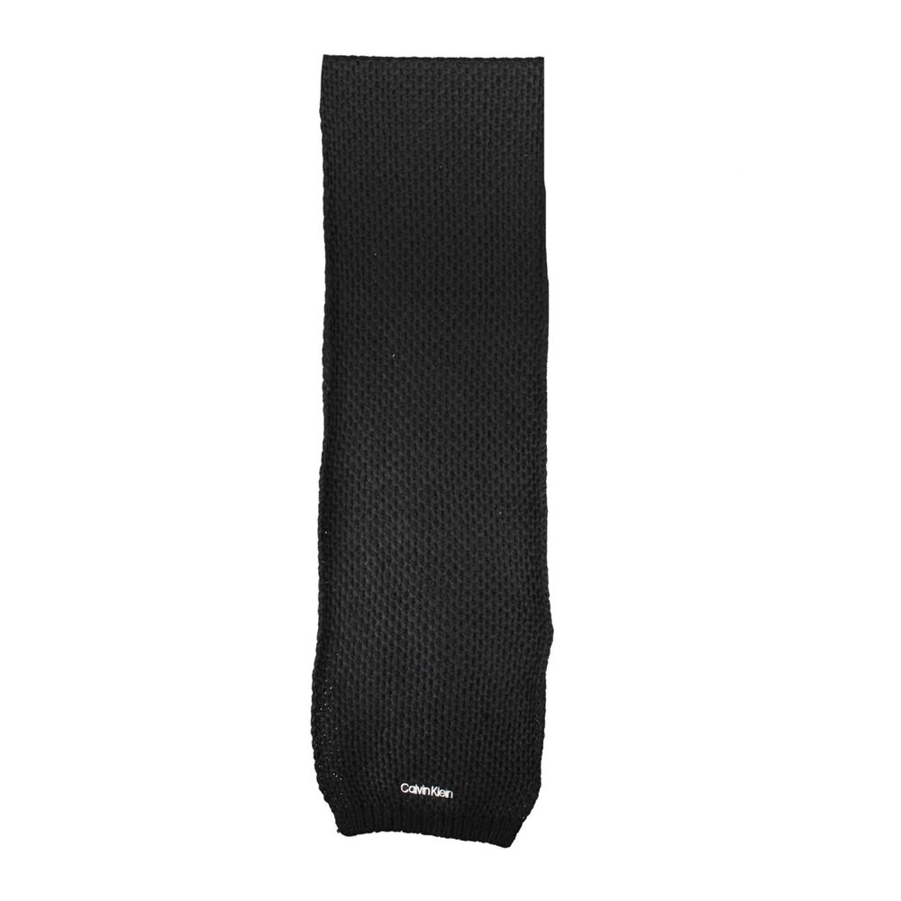 Black Alpaca Wool Scarf-Calvin Klein-LabelTerrace.com