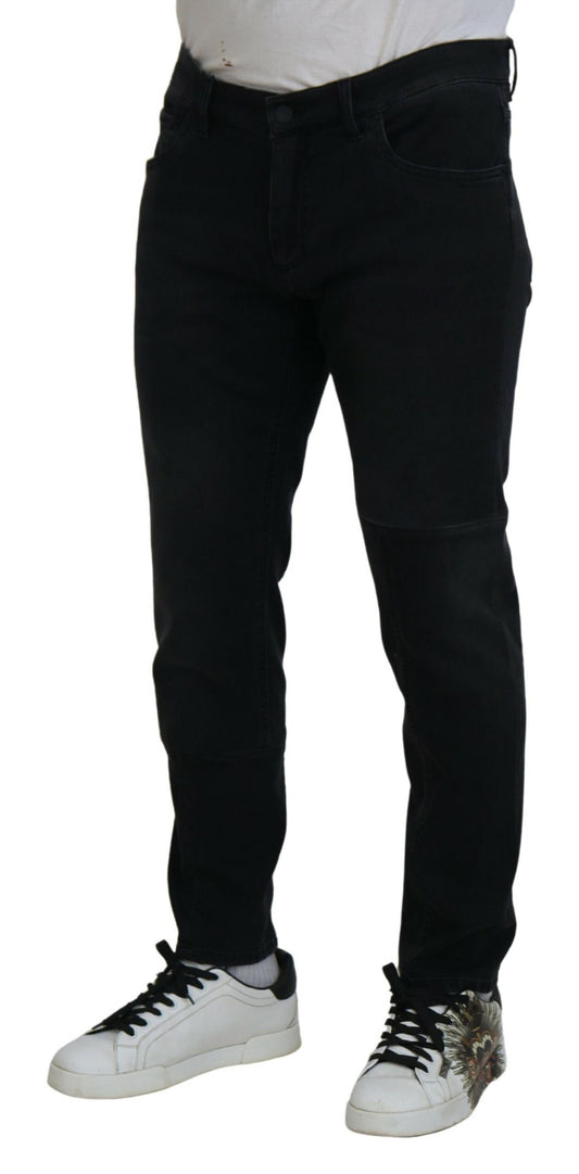 Black Angel Embroidery Skinny Denim Jeans-Dolce & Gabbana-LabelTerrace.com