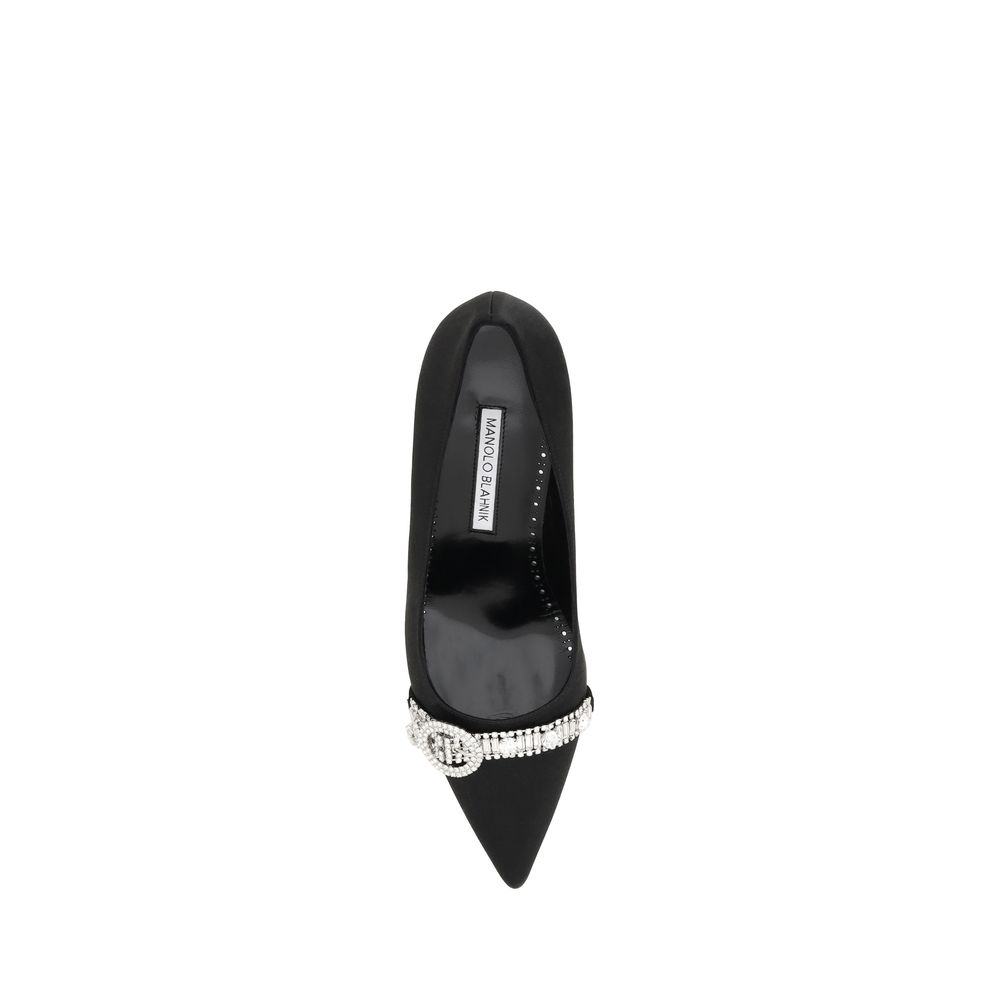 Black Asapump Satin Pumps-Manolo Blahnik-LabelTerrace.com