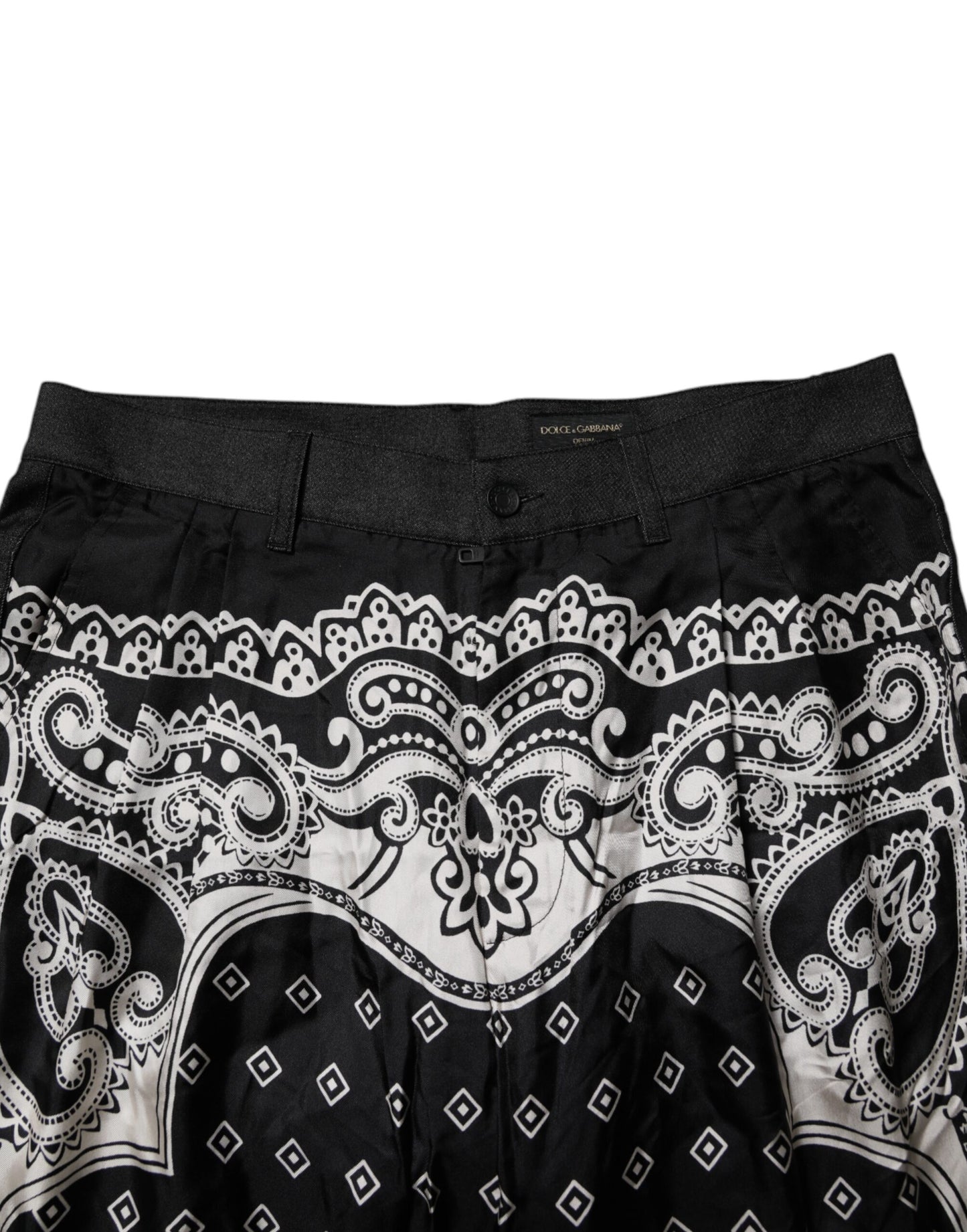 Black Bandana Cotton Skinny Denim Jeans-Dolce & Gabbana-LabelTerrace.com