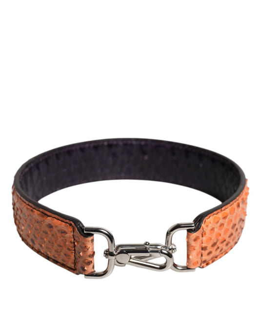 Black Beige Exotic Leather Bag Shoulder Strap-Dolce & Gabbana-LabelTerrace.com