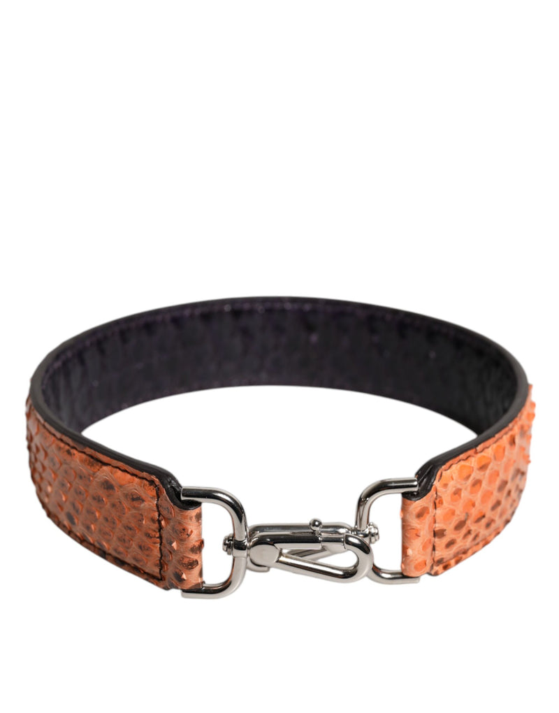 Black Beige Exotic Leather Bag Shoulder Strap-Dolce & Gabbana-LabelTerrace.com