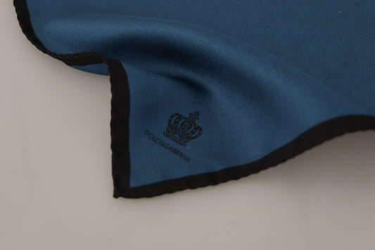 Black Blue DG Crown Printed Square Handkerchief Scarf-Dolce & Gabbana-LabelTerrace.com