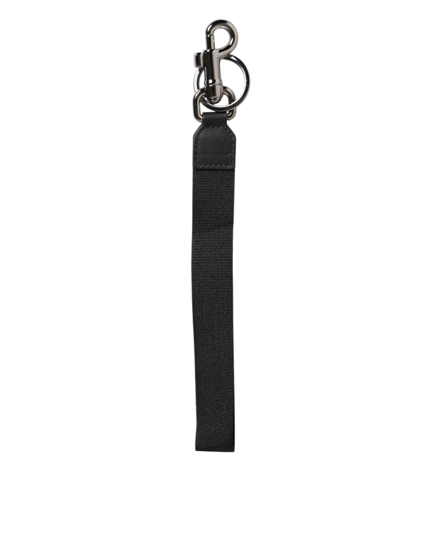 Black Blue DG Logo Polyester Brass Holder Keychain Keyring-Dolce & Gabbana-LabelTerrace.com
