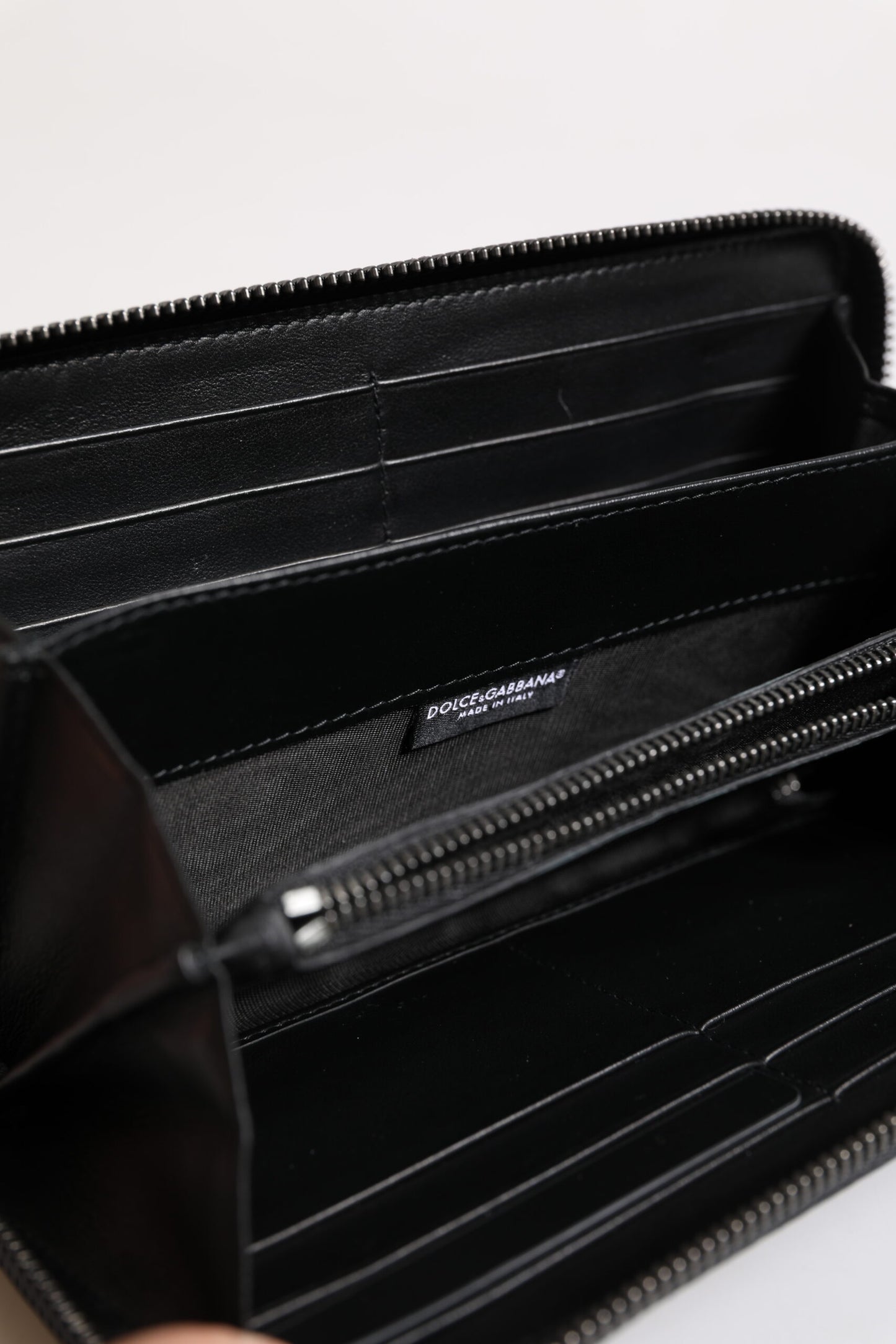 Black Blue Exotic Leather Embossed Continental Wallet-Dolce & Gabbana-LabelTerrace.com