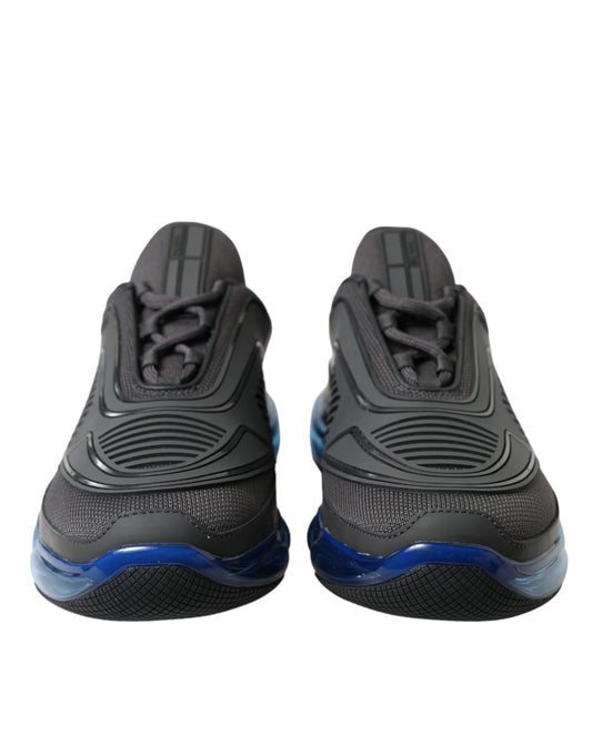 Black Blue Rubber Knit Slip On Low Top Sneakers Shoes-Prada-LabelTerrace.com