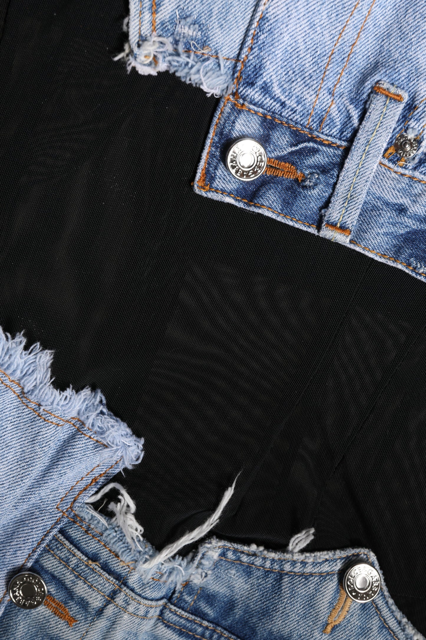 Black Blue Sleeveless Denim Mini Dress-Dolce & Gabbana-LabelTerrace.com