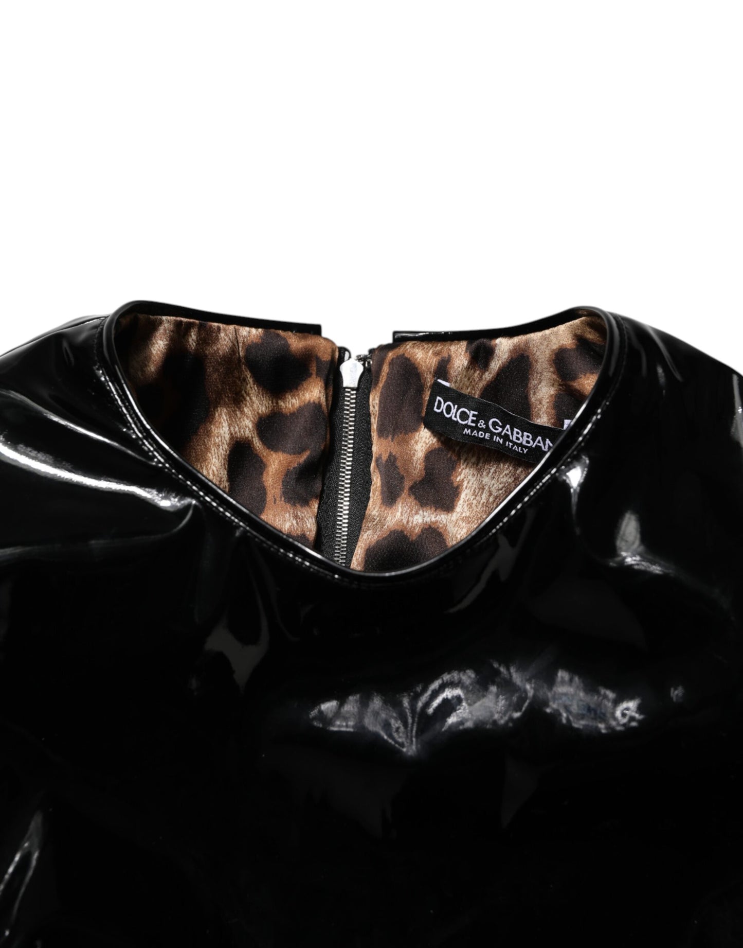 Black Bodycon Sheath Puff Sleeve Mini Dress-Dolce & Gabbana-LabelTerrace.com