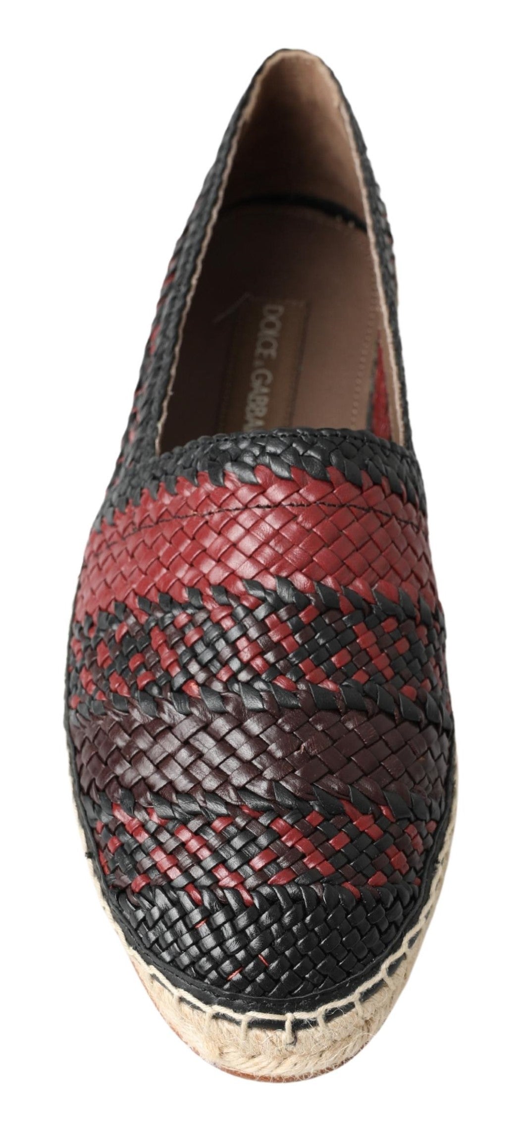 Black Bordeaux Buffalo Leather Espadrille Shoes-Dolce & Gabbana-LabelTerrace.com