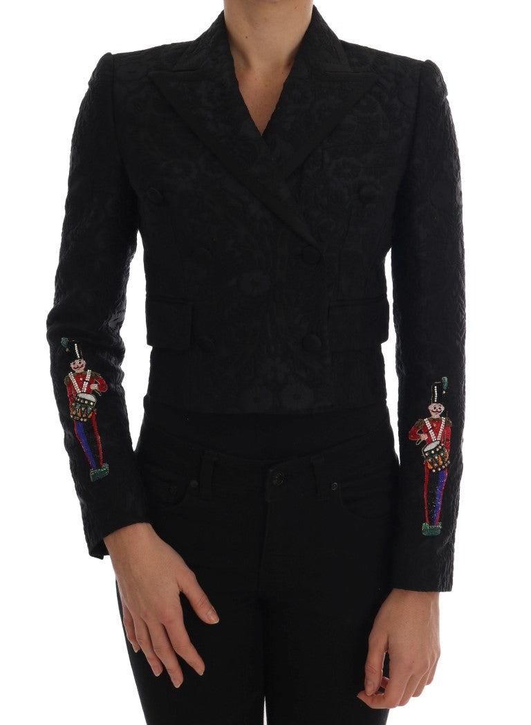 Black Brocade Blazer Jacket-Dolce & Gabbana-LabelTerrace.com