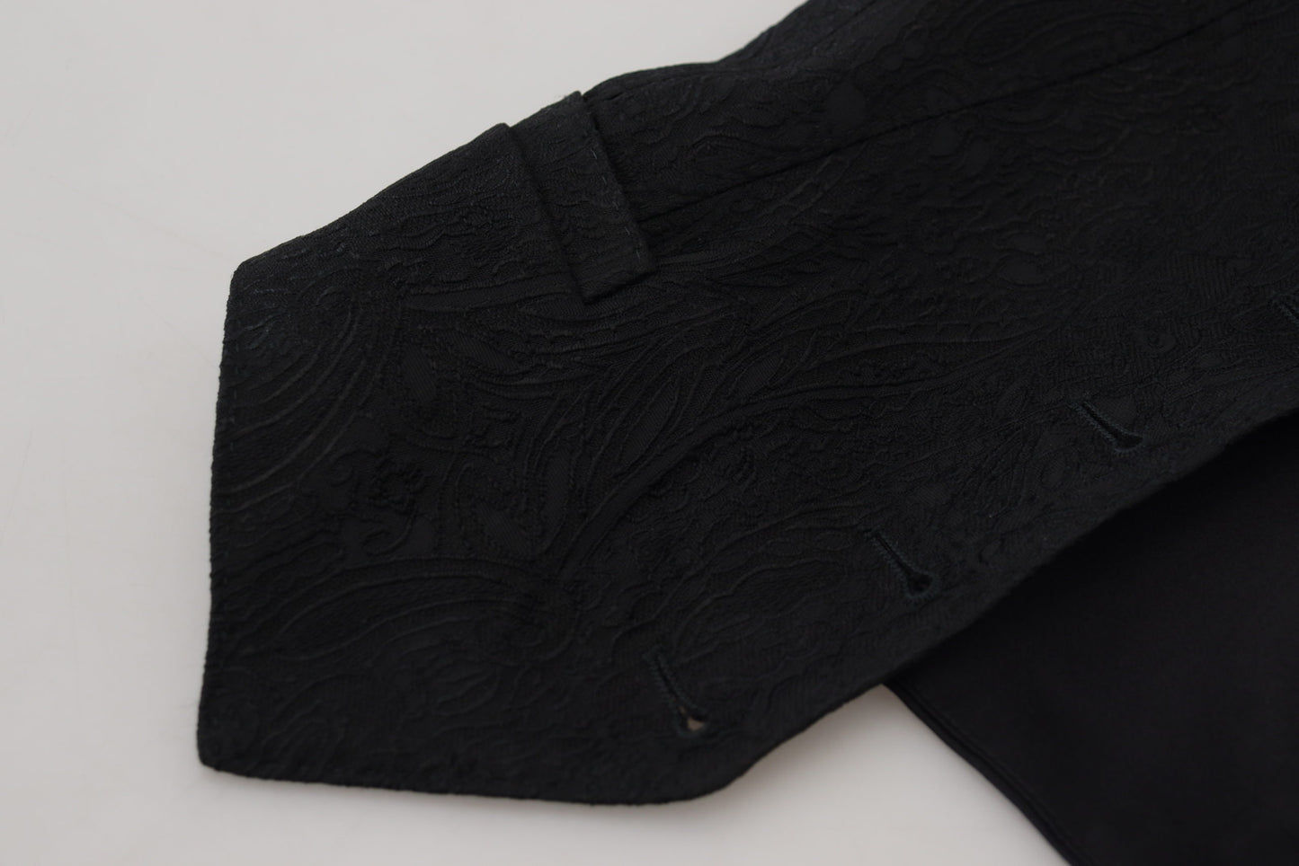 Black Brocade Button Down Sleeveless Vest Top-Dolce & Gabbana-LabelTerrace.com