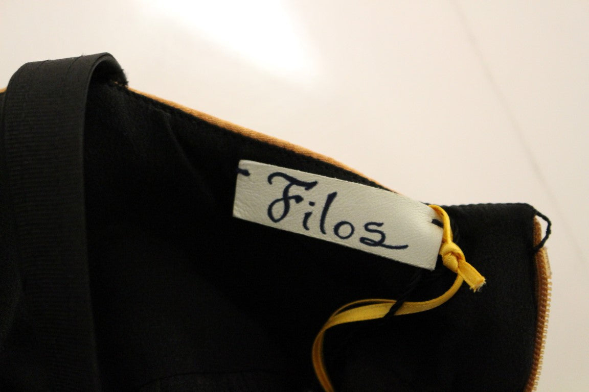 Black Bronze Silk Sleeveless Above Sheath Dress-FILOS-LabelTerrace.com