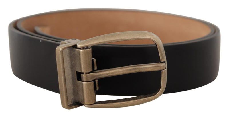 Black Brown Backend Leather Vintage Metal Buckle Belt-Dolce & Gabbana-LabelTerrace.com