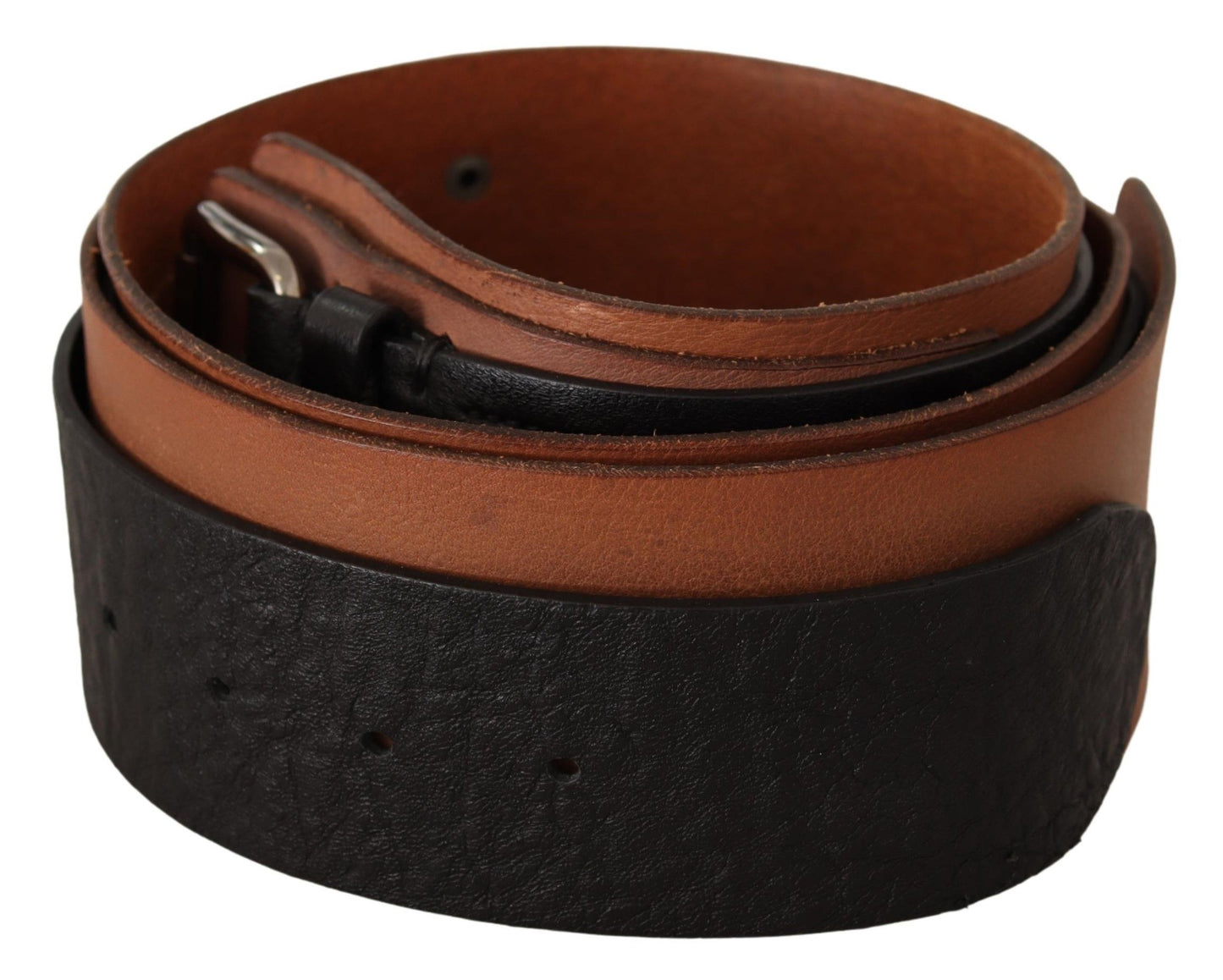 Black Brown Leather Silver Buckle-Costume National-LabelTerrace.com