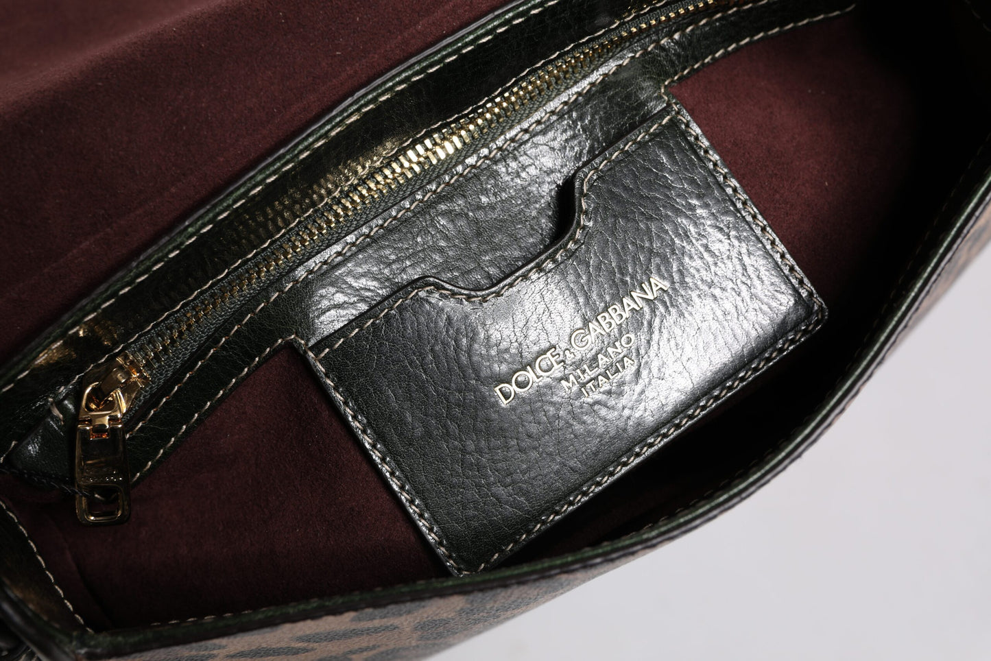 Black Brown Leopard Leather Shoulder Strap Bag-Dolce & Gabbana-LabelTerrace.com