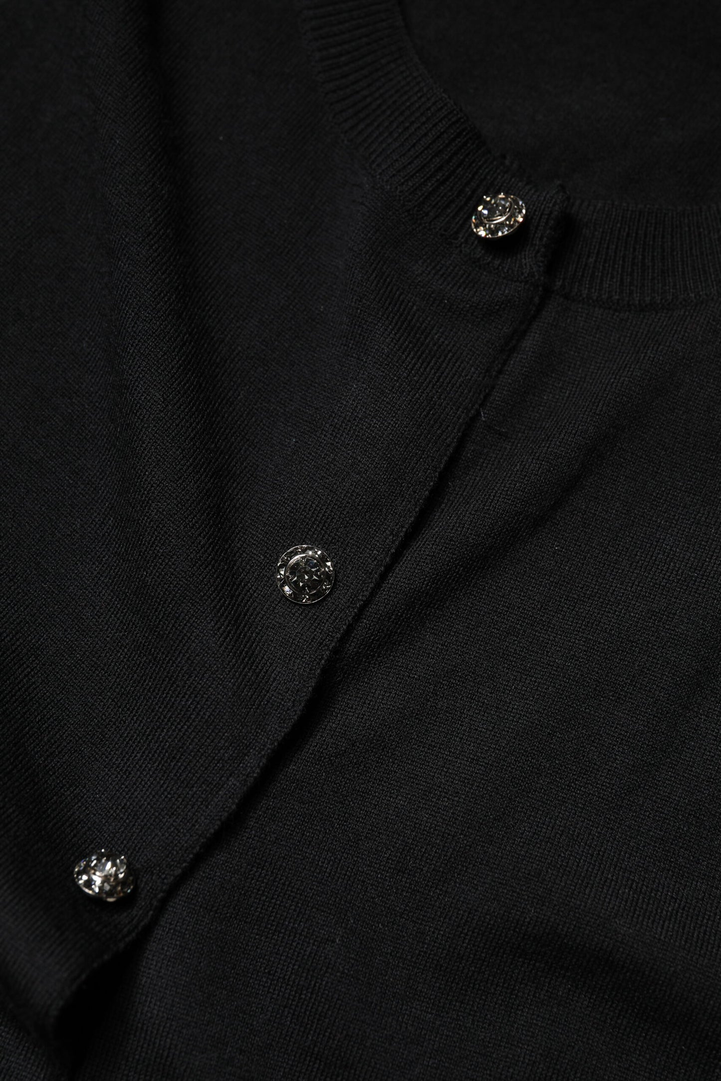 Black Button Down Short Sleeve Blouse Top-Dolce & Gabbana-LabelTerrace.com
