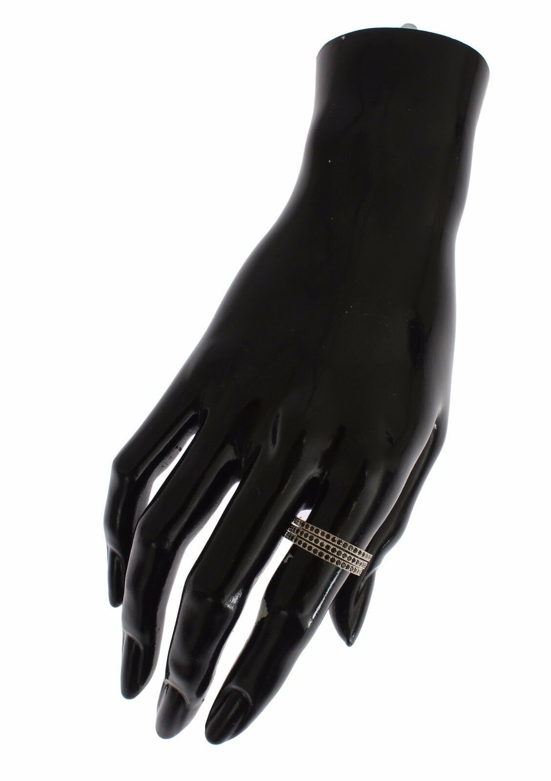 Black CZ 925 Sterling Silver Womens Ring-Nialaya-LabelTerrace.com