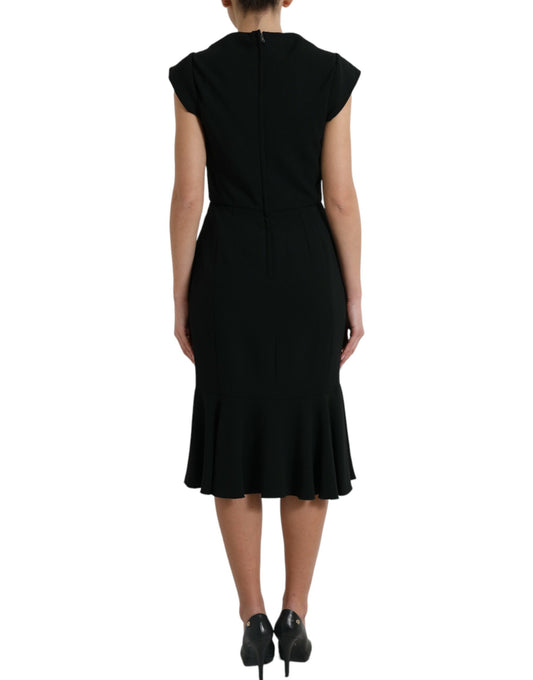 Black Cady Viscose Sleeveless Dress-Dolce & Gabbana-LabelTerrace.com