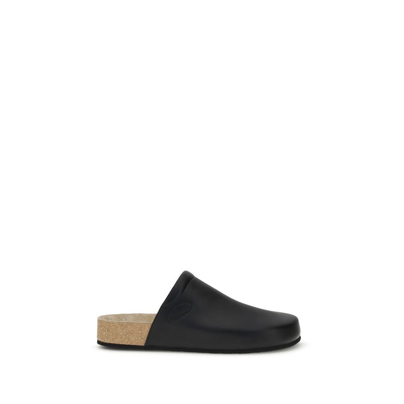 Black Calf Leather Bos Taurus Mules