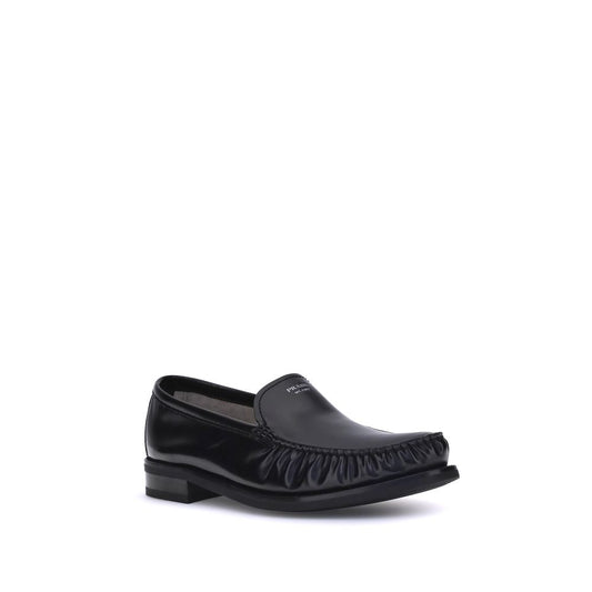 Black Calf Leather Bos Taurus Slip-On Loafers