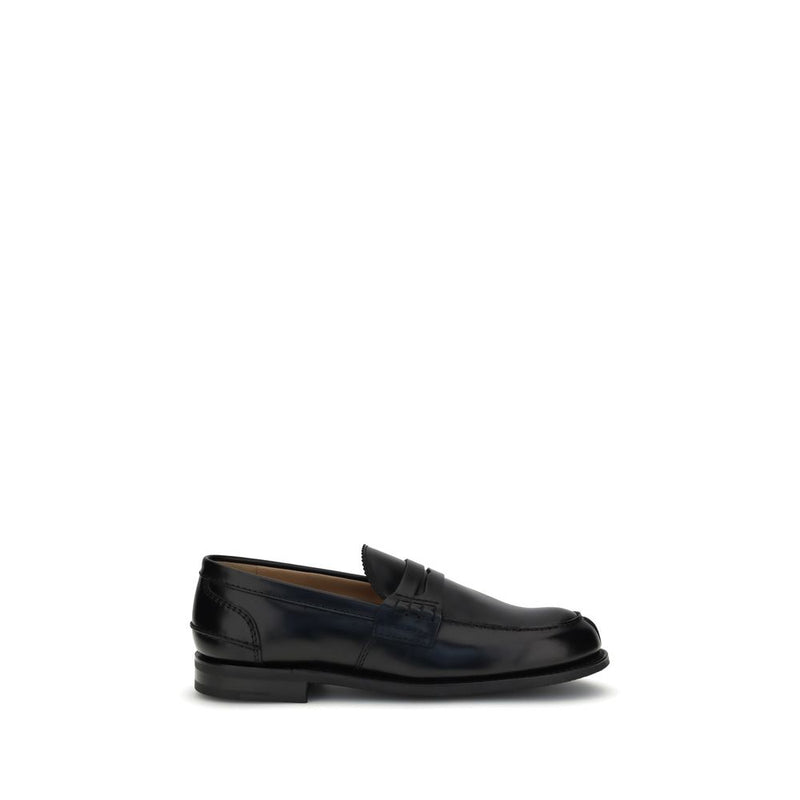 Black Calf Leather Bos Taurus Slip-On Loafers