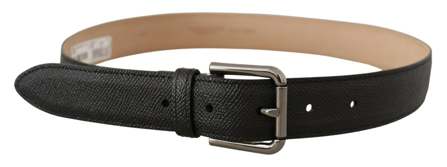 Black Calf Leather Brown Backend Belt-Dolce & Gabbana-LabelTerrace.com
