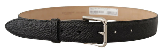Black Calf Leather Brown Backend Metal Buckle Belt-Dolce & Gabbana-LabelTerrace.com