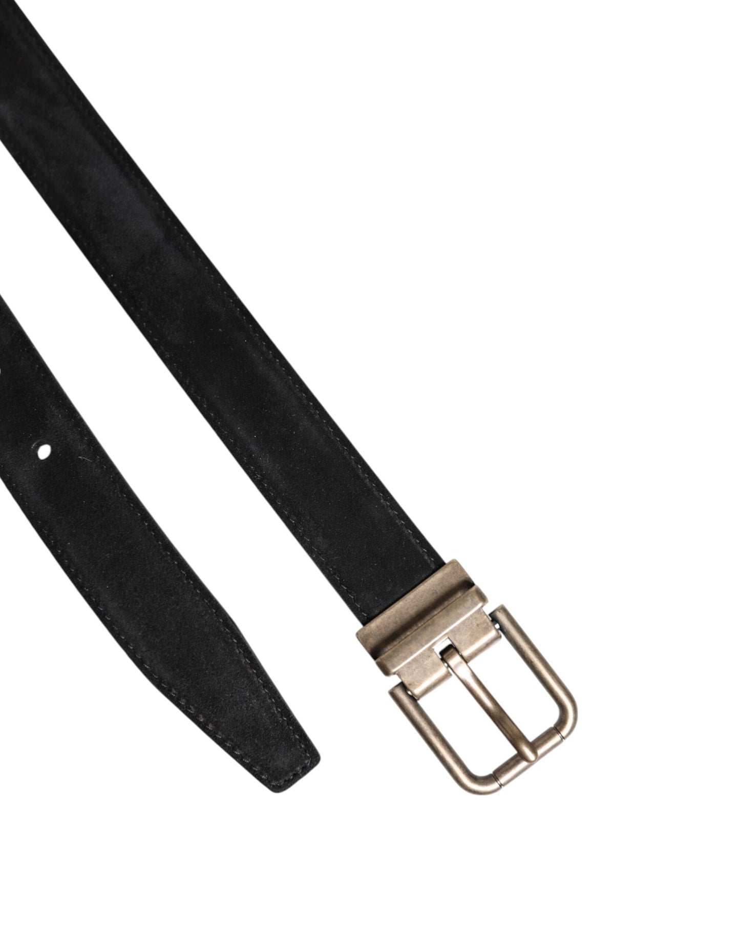 Black Calf Leather Classic Metal Buckle Belt-Dolce & Gabbana-LabelTerrace.com