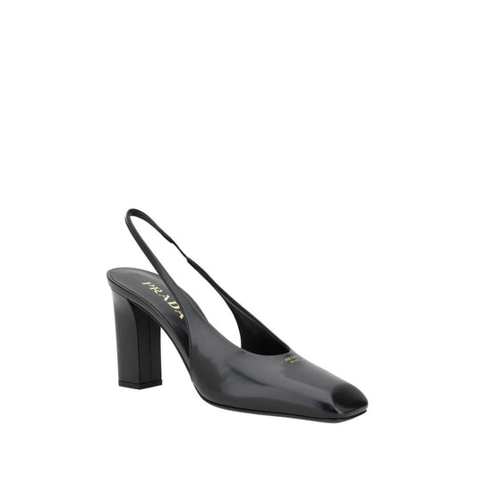 Black Calf Leather Pumps-Prada-LabelTerrace.com