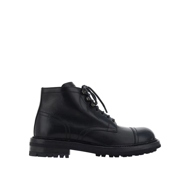 Lace-Up Leather Boots-Dolce & Gabbana-LabelTerrace.com