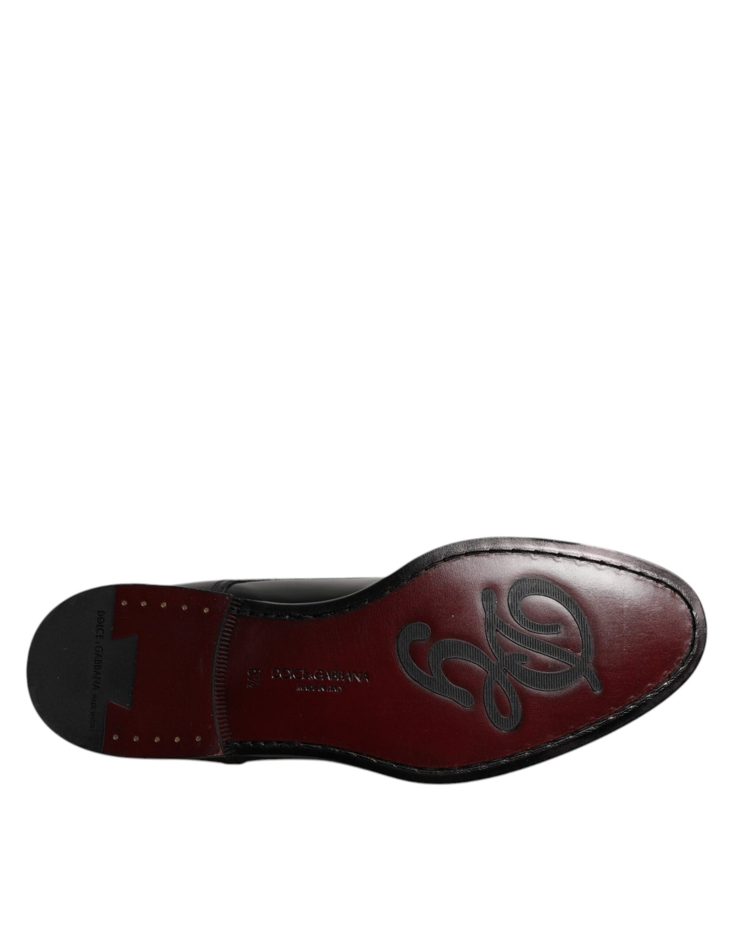 Black Calfskin Leather Derby Lace Up Formal Dress Shoes-Dolce & Gabbana-LabelTerrace.com