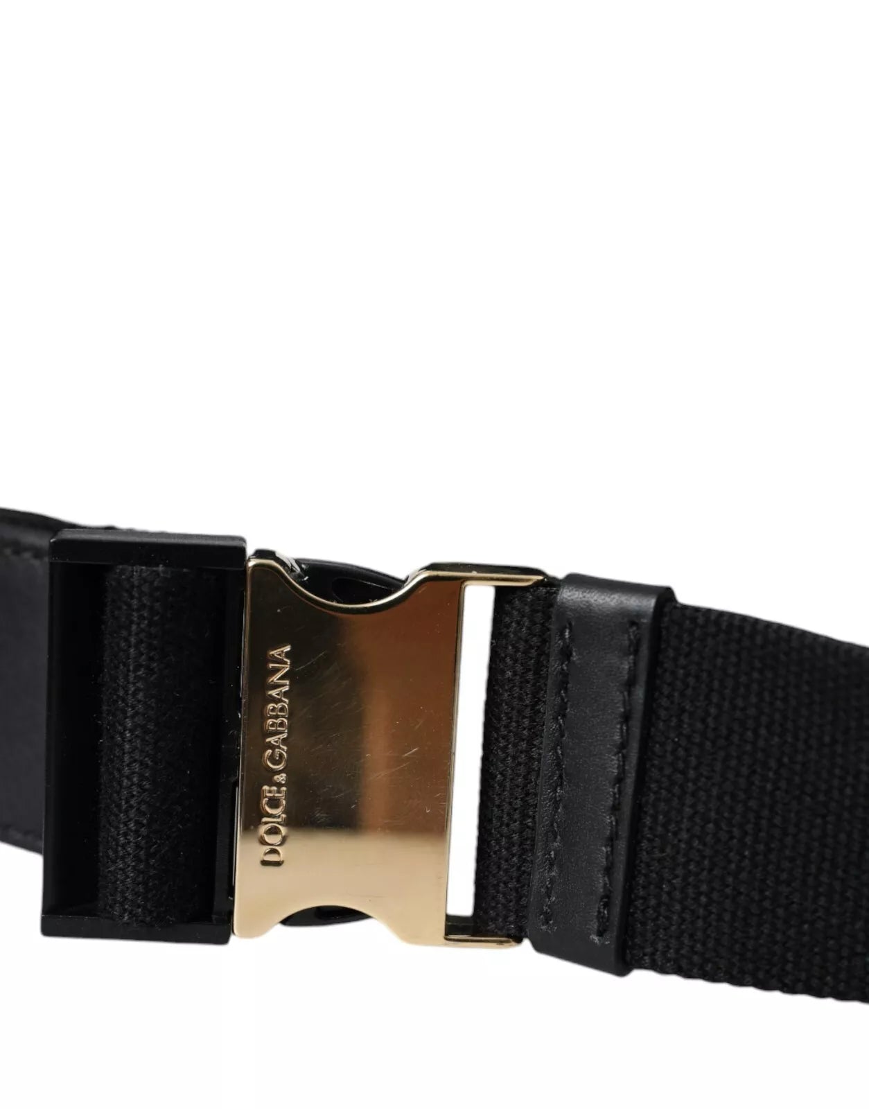 Black Calfskin Leather Double Waist Belt Fanny Pack Bag-Dolce & Gabbana-LabelTerrace.com