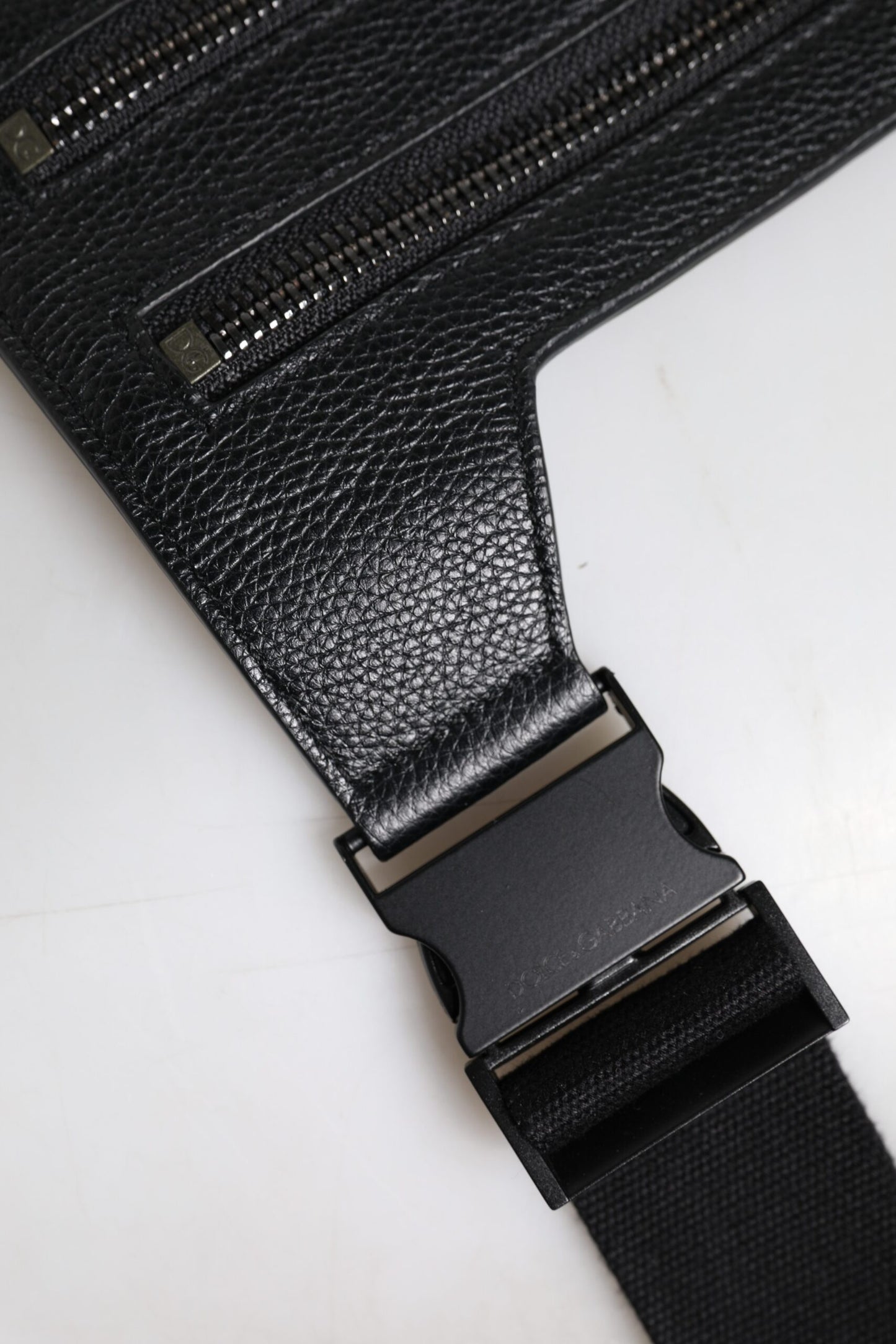 Black Calfskin Leather Messenger Crossbody Bag-Dolce & Gabbana-LabelTerrace.com