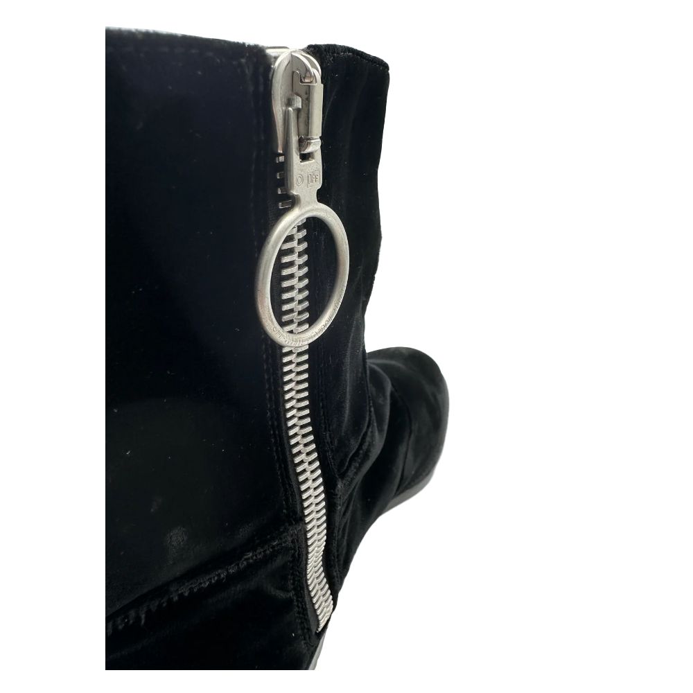 Black Calfskin Women Ankle Boot-Off-White-LabelTerrace.com