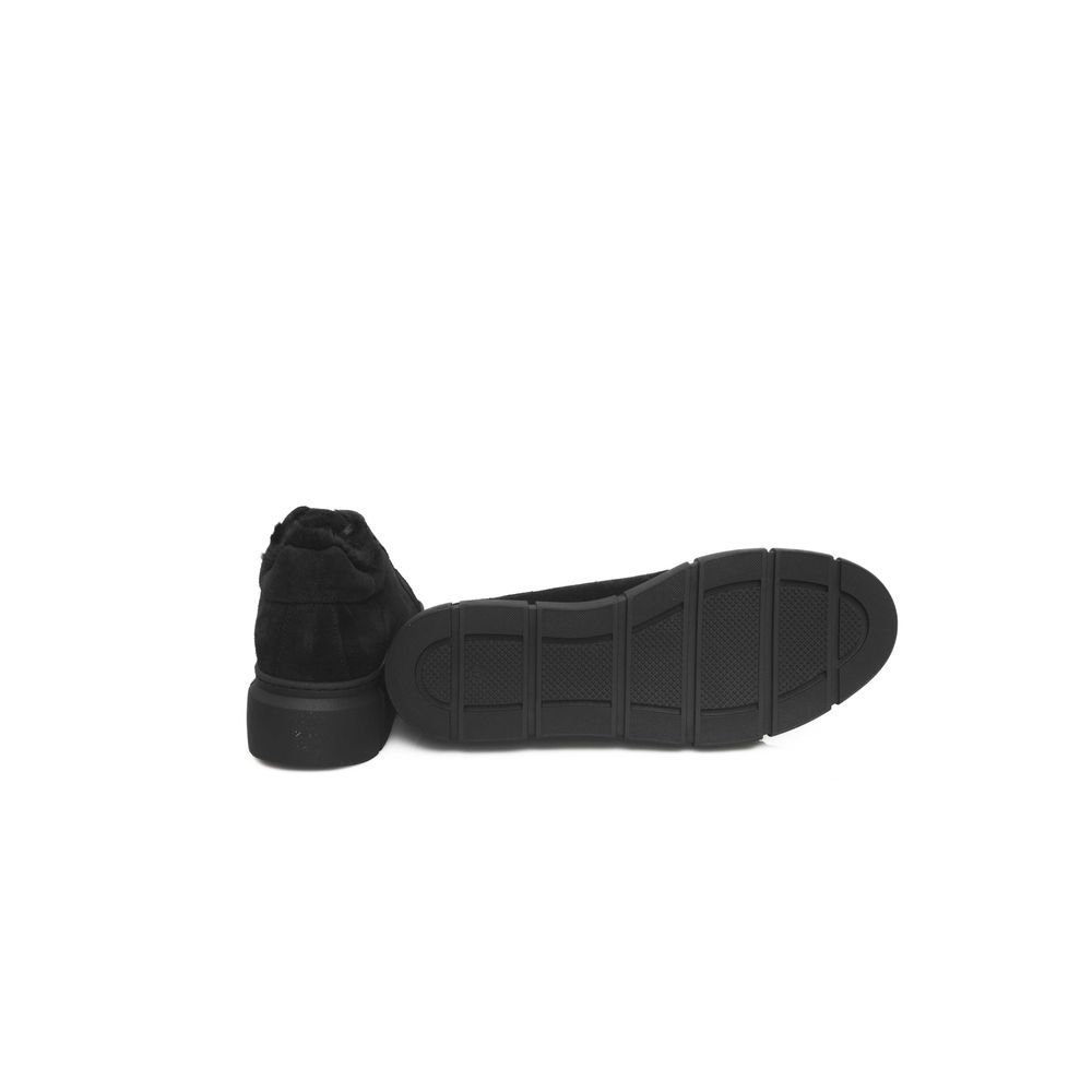 Black Calfskin Women Platform Sneaker