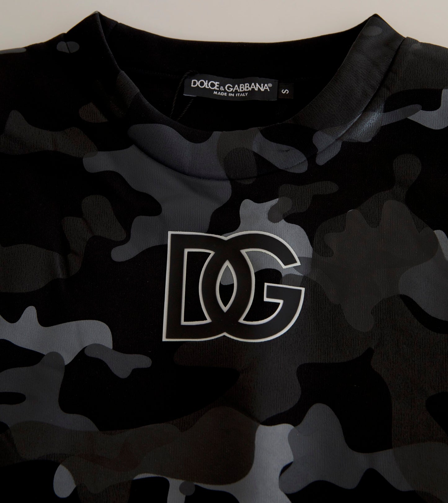 Black Camouflage Round Neck Sweatshirt Sweater-Dolce & Gabbana-LabelTerrace.com