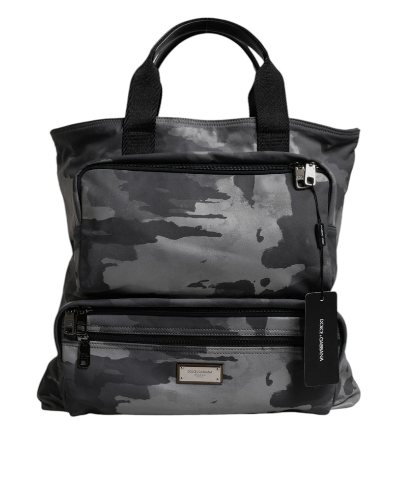 Black Camouflage Shoulder Strap Logo Plaque Bag-Dolce & Gabbana-LabelTerrace.com