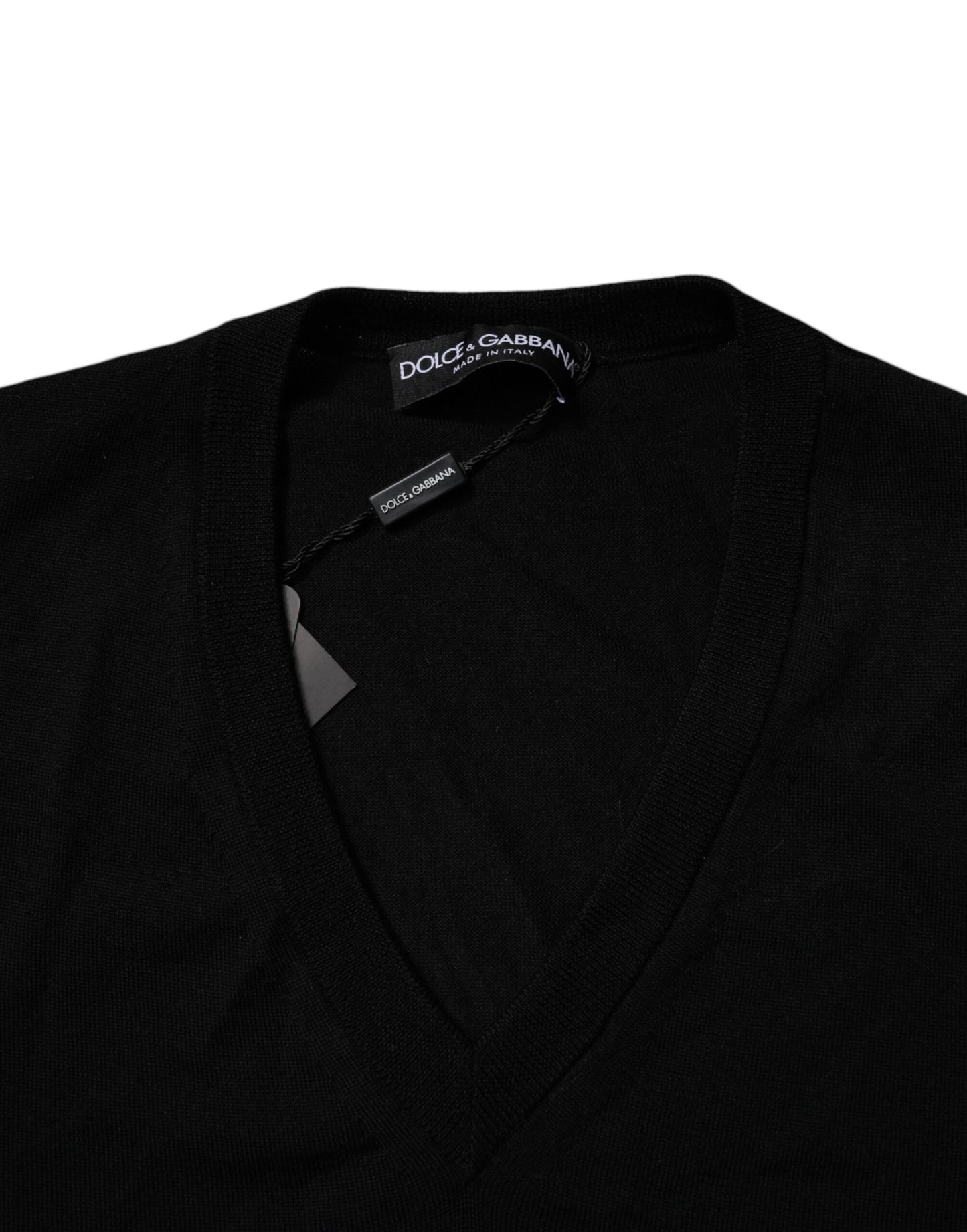 Black Camouflage V-neck Pullover Sweater-Dolce & Gabbana-LabelTerrace.com