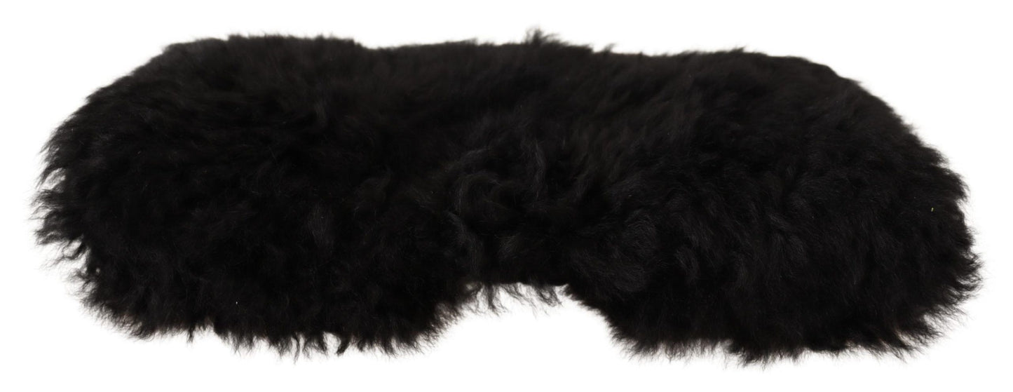 Black Cashmere Fur Women Beanie Women Hat-Dolce & Gabbana-LabelTerrace.com