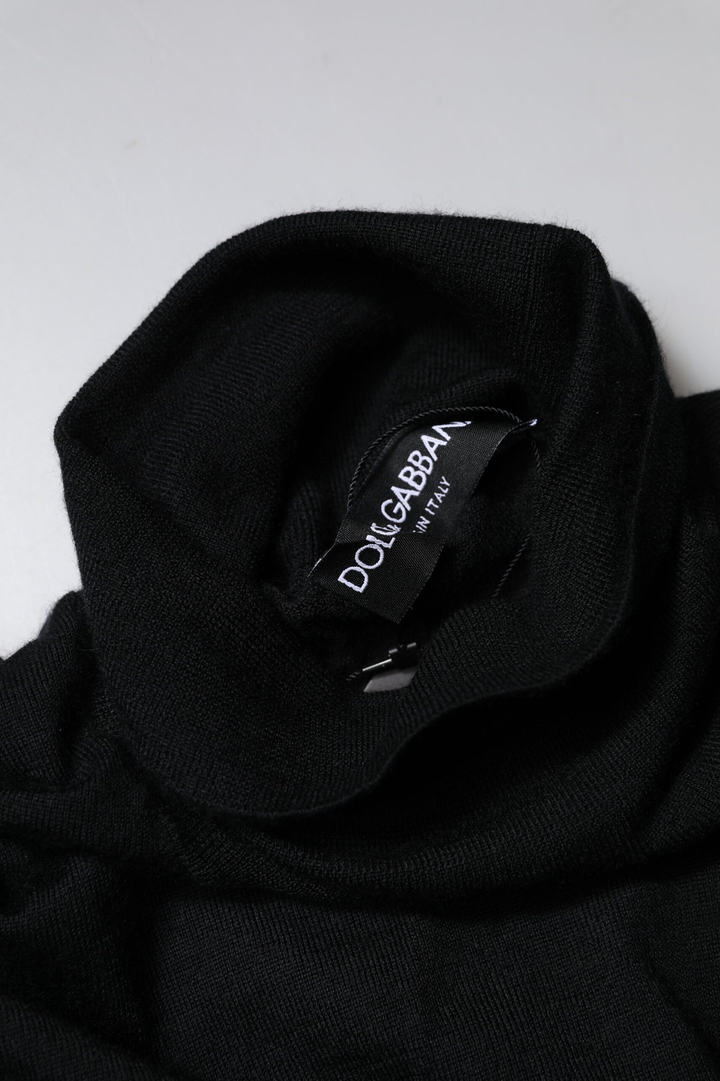 Black Cashmere Knitted Men Pullover Sweater-Dolce & Gabbana-LabelTerrace.com