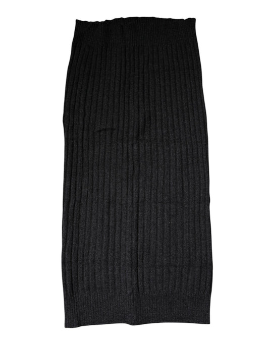 Black Cashmere Knitted Neck Warmer Foulard Scarf-Dolce & Gabbana-LabelTerrace.com