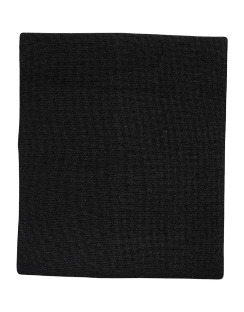 Black Cashmere Knitted Neck Warmer Foulard Scarf-Dolce & Gabbana-LabelTerrace.com