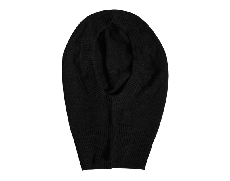 Black Cashmere Knitted Ski Mask Balaclava Hat-Dolce & Gabbana-LabelTerrace.com
