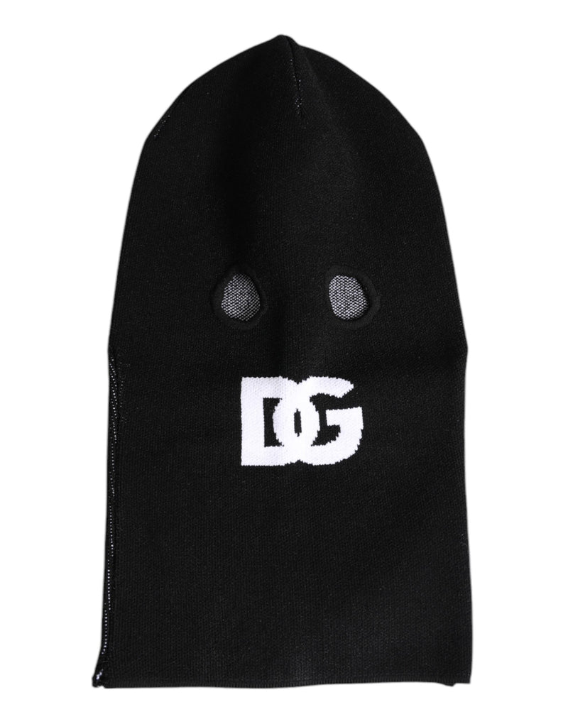 Black Cashmere Knitted Ski Mask Balaclava Hat-Dolce & Gabbana-LabelTerrace.com